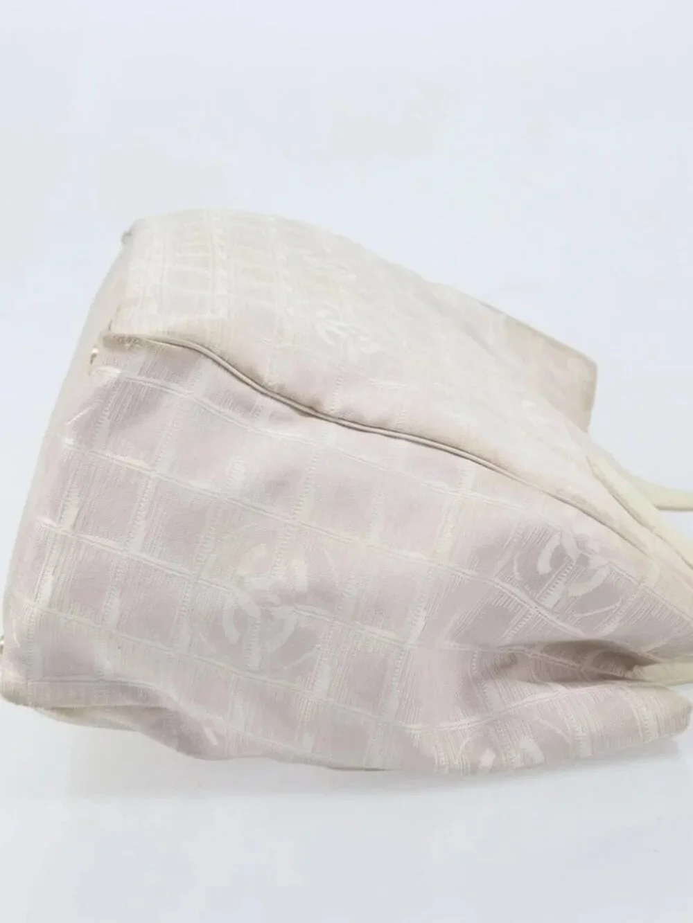 CHANEL New Travel Line Tote Bag Nylon Pink Gold CC Auth BA11718